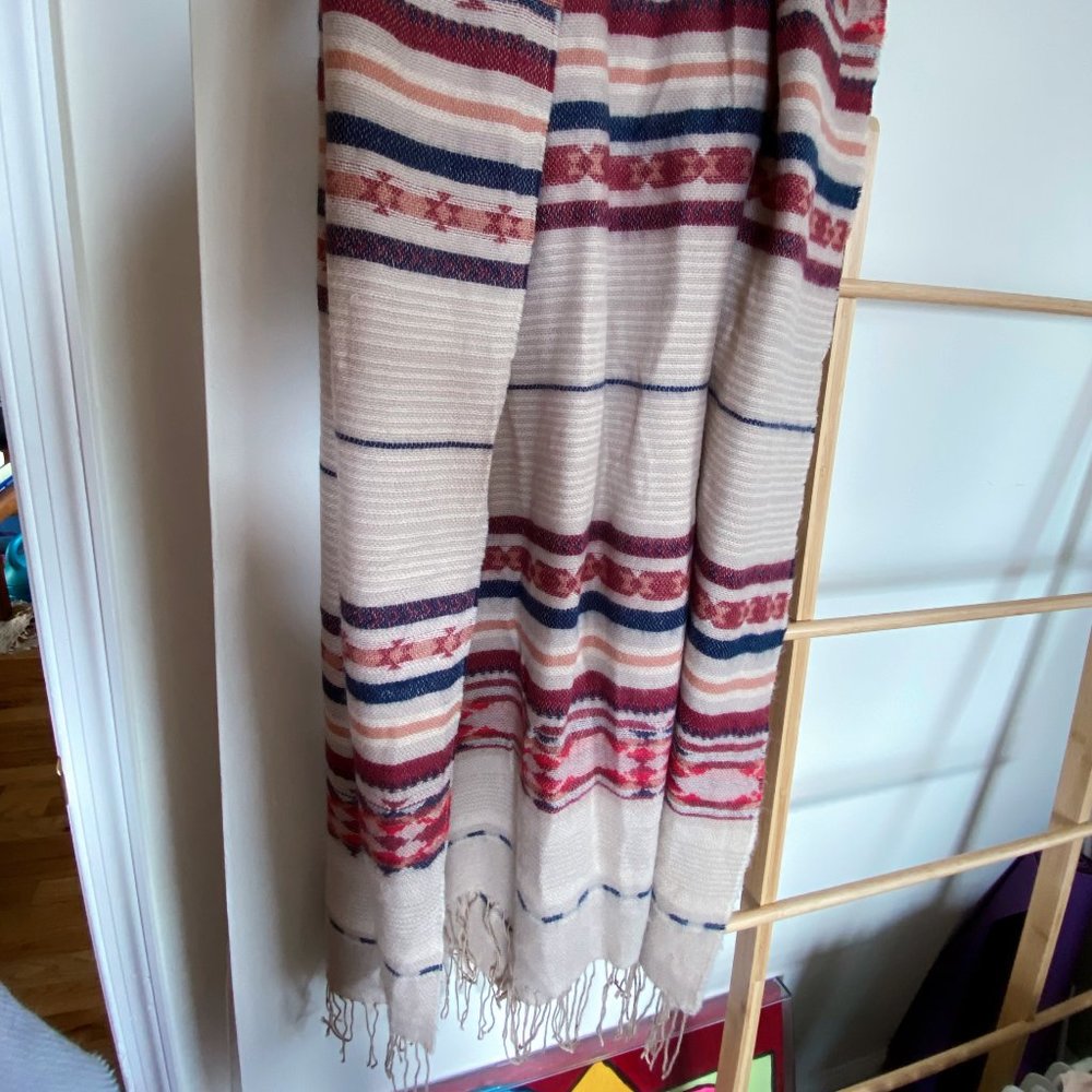 MANGO Fringed Scarf & Shawl/Poncho